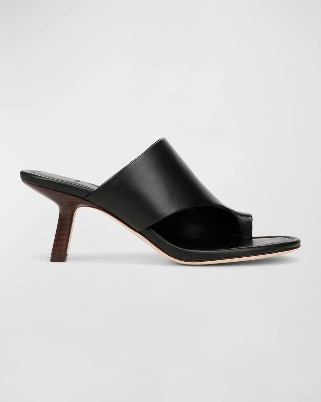 Jasper Leather Toe-Ring Slide Sandals